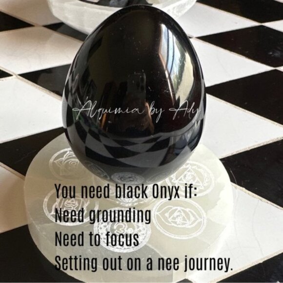 Black onyx carved band gem ring/protection stone for Leo - Picture 8 of 8